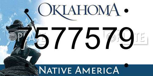 7577579 Oklahoma License Plate