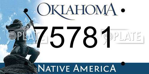 75781 Oklahoma License Plate