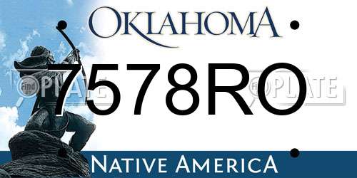7578RO Oklahoma License Plate
