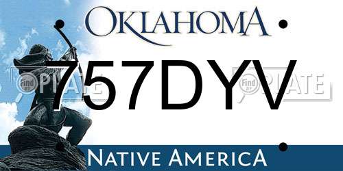 757DYV Oklahoma License Plate