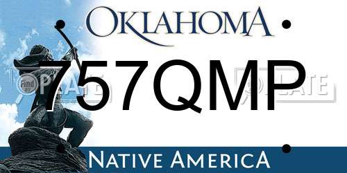 757QMP Oklahoma License Plate