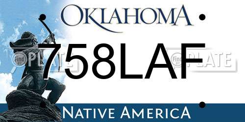 758LAF Oklahoma License Plate