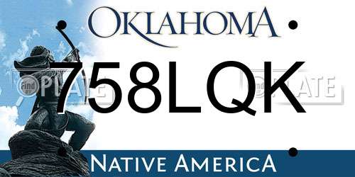 758LQK Oklahoma License Plate