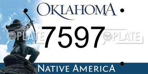 7597 Oklahoma License Plate