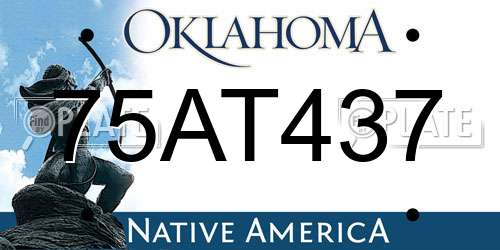 75AT437 Oklahoma License Plate
