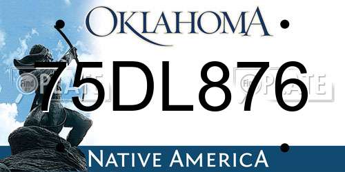 75DL876 Oklahoma License Plate