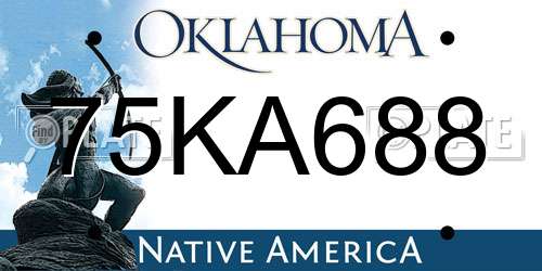 75KA688 Oklahoma License Plate