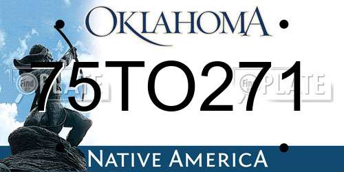 75TO271 Oklahoma License Plate