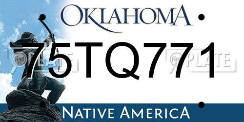 75TQ771 Oklahoma License Plate
