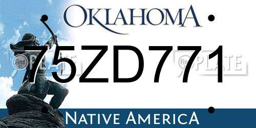 75ZD771 Oklahoma License Plate