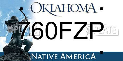 760FZP Oklahoma License Plate