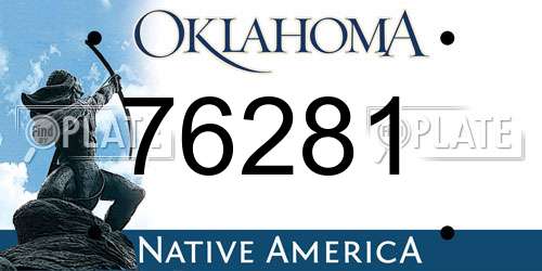 76281 Oklahoma License Plate