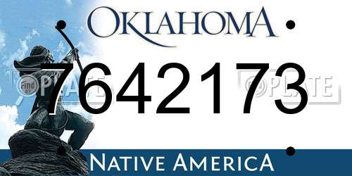7642173 Oklahoma License Plate