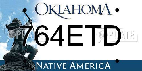 764ETD Oklahoma License Plate