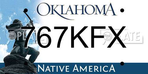 767KFX Oklahoma License Plate