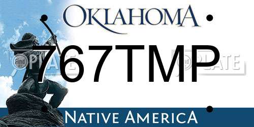 767TMP Oklahoma License Plate
