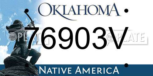 76903V Oklahoma License Plate