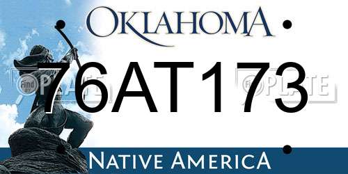 76AT173 Oklahoma License Plate