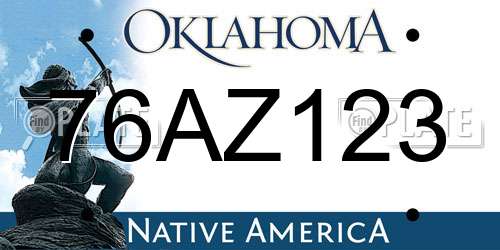 76AZ123 Oklahoma License Plate