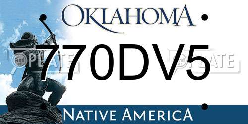 770DV5 Oklahoma License Plate