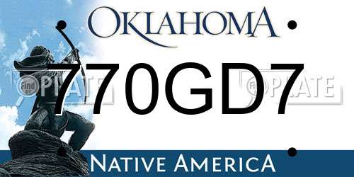 770GD7 Oklahoma License Plate