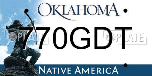 770GDT Oklahoma License Plate