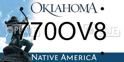 770OV8 Oklahoma License Plate