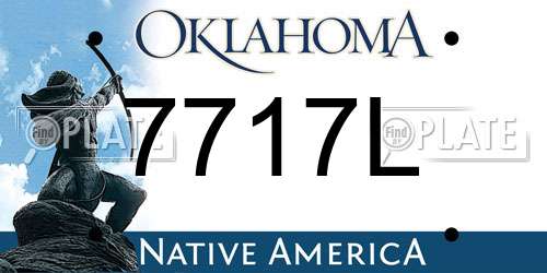 7717L Oklahoma License Plate