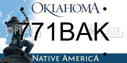 771BAK Oklahoma License Plate