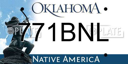 771BNL Oklahoma License Plate