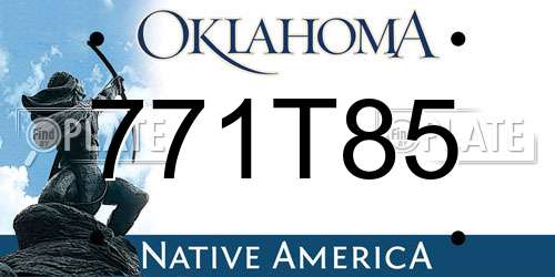 771T85 Oklahoma License Plate