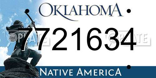 7721634 Oklahoma License Plate