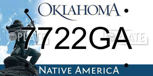 7722GA Oklahoma License Plate