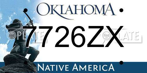 7726ZX Oklahoma License Plate