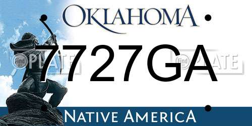 7727GA Oklahoma License Plate