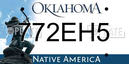 772EH5 Oklahoma License Plate