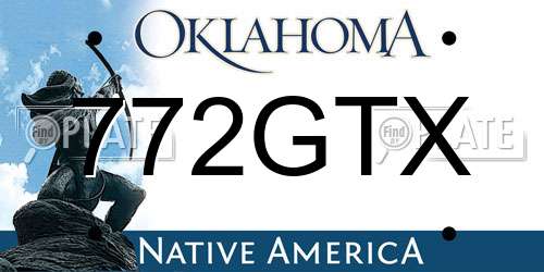 772GTX Oklahoma License Plate