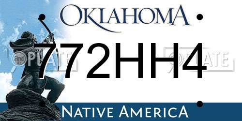 772HH4 Oklahoma License Plate