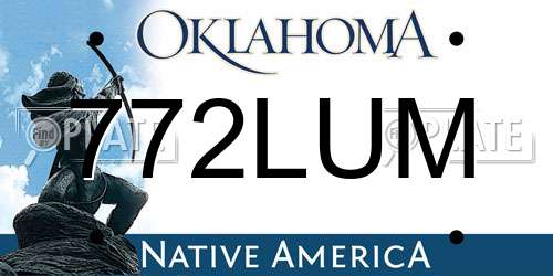 772LUM Oklahoma License Plate