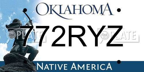 772RYZ Oklahoma License Plate