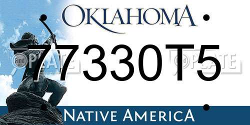 77330T5 Oklahoma License Plate