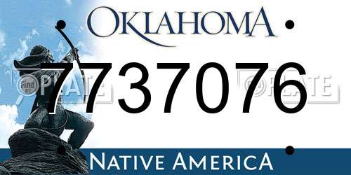 7737076 Oklahoma License Plate