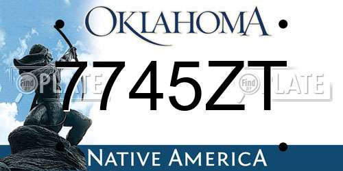 7745ZT Oklahoma License Plate