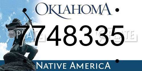 7748335 Oklahoma License Plate