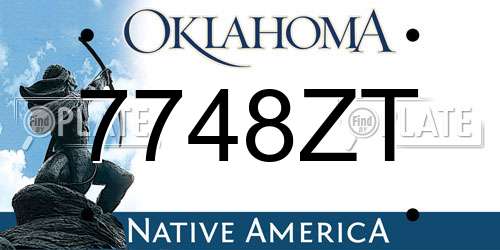 7748ZT Oklahoma License Plate