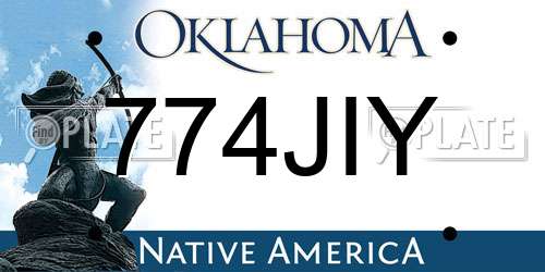 774JIY Oklahoma License Plate