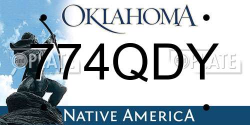 774QDY Oklahoma License Plate