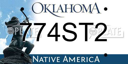 774ST2 Oklahoma License Plate