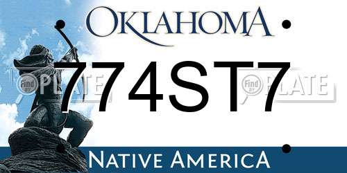 774ST7 Oklahoma License Plate