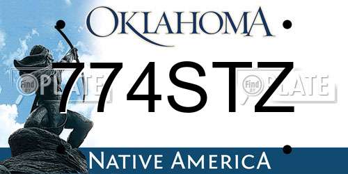 774STZ Oklahoma License Plate